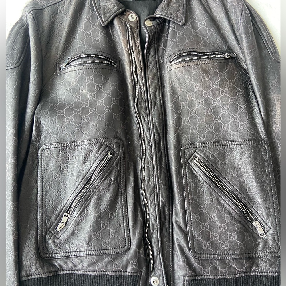 Gucci mens leather bomber - Picture 2 of 9